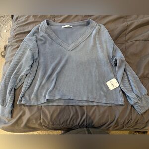 Altar'd State Blue Striped Knit Top